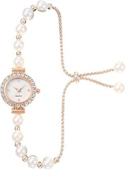 Women's Fashion Simple Floral Bracelet Watch Diamond Quartz Light Luxury Watch