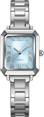 Women's Small Wrist Watch Rectangular Quartz Watch Classic Roman Numeral Dial 30M Waterproof Stainless Steel Band Wristwatch