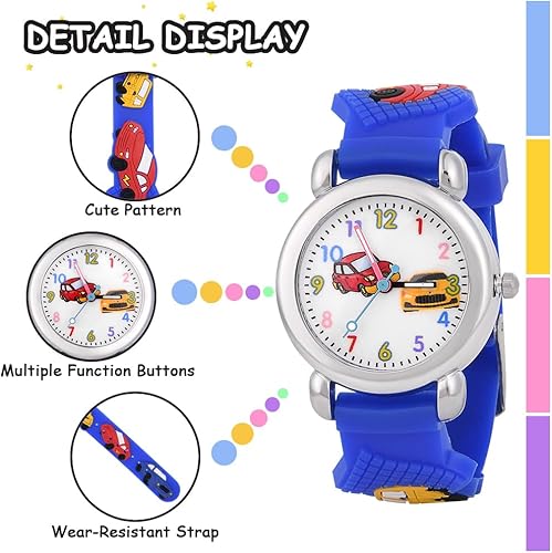 Kids Watch, 3D Cartoon Toddler Watches, Analog Quartz Watches for Girls Boys with Comfortable Silicone Band Best Toys Gifts