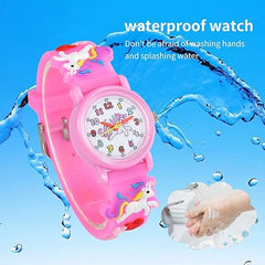 Child's love Kids Waterproof Watch, 3D Cartoon Design, Girls Digital Wristwatch, Ages 3-12