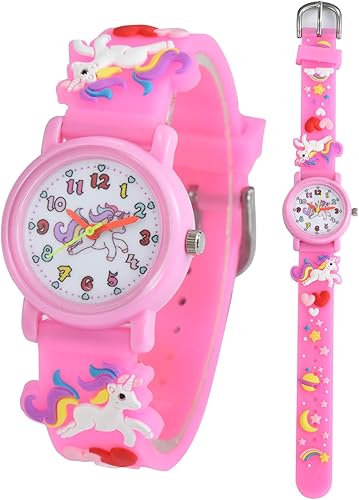 Child's love Kids Waterproof Watch, 3D Cartoon Design, Girls Digital Wristwatch, Ages 3-12