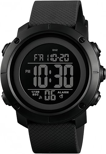 Digital Watch Sports Waterproof Military Back Light Small Watch for Men Black