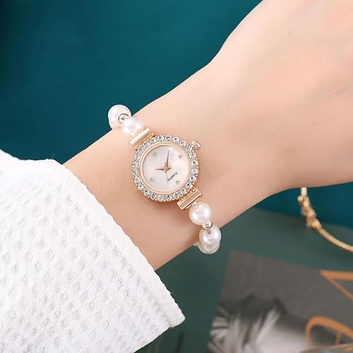 Women's Fashion Simple Floral Bracelet Watch Diamond Quartz Light Luxury Watch