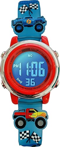 Kids Digital Light Up Watch - Monster Trucks, Girls, Boys, Children, School