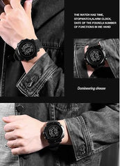 Digital Watch Sports Waterproof Military Back Light Small Watch for Men Black