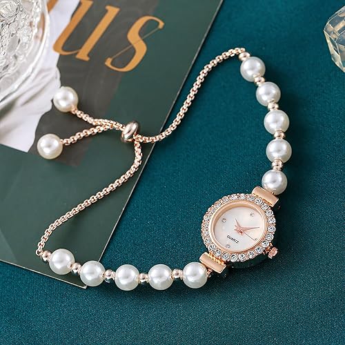 Women's Fashion Simple Floral Bracelet Watch Diamond Quartz Light Luxury Watch
