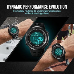 Men's Digital Watch, Sports Waterproof Military Watches for Men LED Casual Stopwatch Alarm Tactical Army Watch